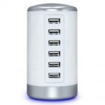 6-port USB Desktop Charger, Compact size, Universal Compatibility, Lightweight
